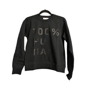 Everlane French Terry 100% Human Spellout Sweatshirt Crewneck Unisex Black S New